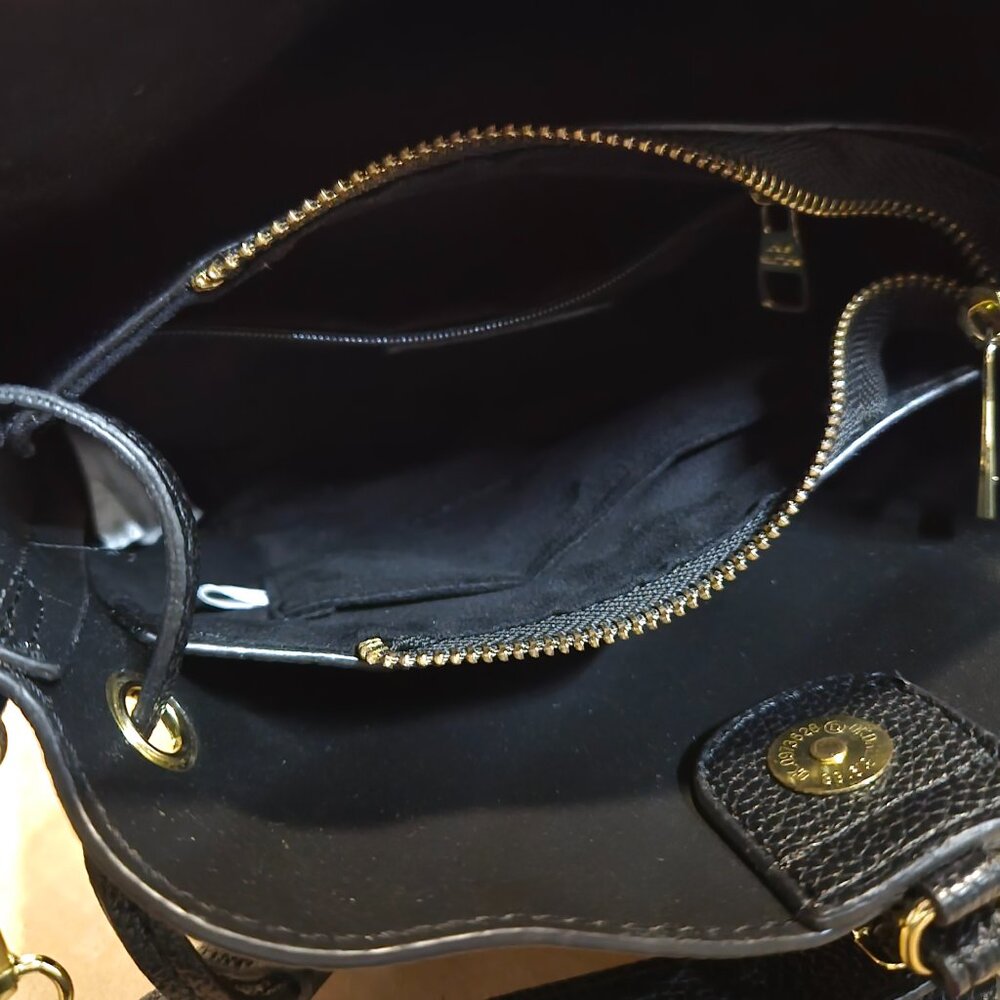 Designer Inspired Vegan Leather Monogram Bucket Bag - Picture 3 of 8